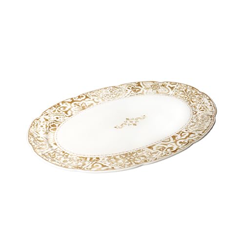 BRANDANI Vassoio da portata ovale new bone china collezione Excalibur 50x35 cm