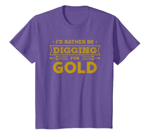 Gold Miner Digger Prospecting Treasure Hunting Shirt T-Shirt, Youth, Purple Heather, X-Small