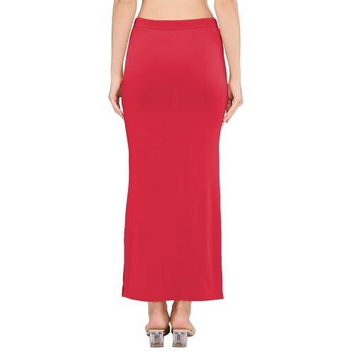 Image of DESI GIRL Satin Shimmer Stretchable Saree Shapewear Petticoat with Drawstring for Women | Mermaid fit Saree Petticoat with Side Slit for Easy Movement | Saree Shaper | Long inskirt