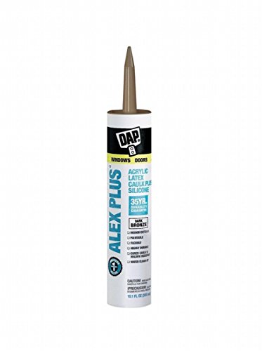 Dap 18124 12 Pack 10.1 oz. Alex Plus All Purpose Acrylic Latex Adhesive Caulk, Dark Bronze