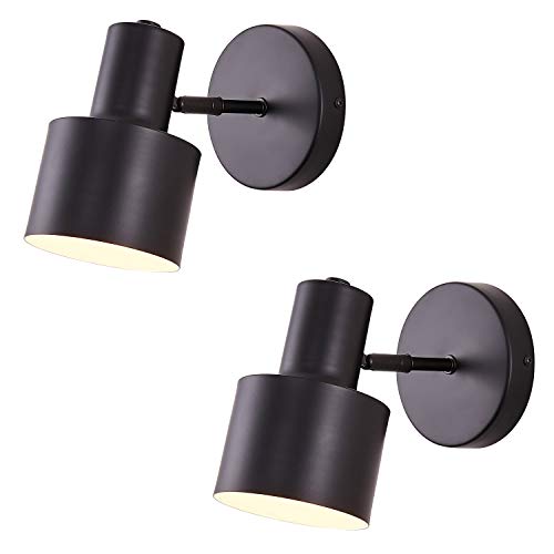 Black Wall Sconces Lighting Lamps Lighting Fixture,Industrial Vintage E26 Wall Lamp Fixture Simplicity Black Adjustable Wall Lights Set of 2 ,Bedside lamp Bathroom Vanity Lights