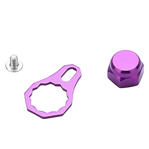 1セット M8 スクリューナットキャップ釣り用 リールベアリングカバー左/右ハンドルノブロックプレートDIY釣りアクセサリ修理パーツ (紫の-右手)