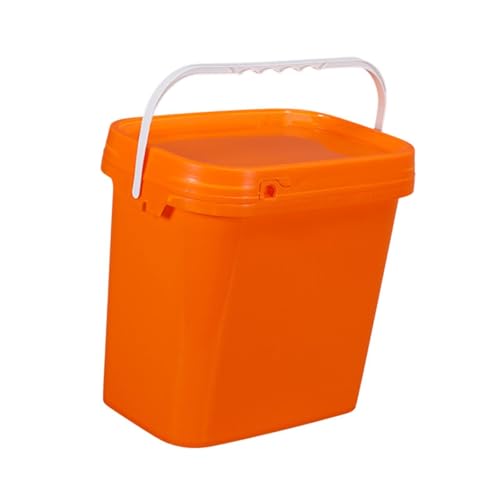 YWJLQH Balde retangular de 10L com alça, estojo de armazenamento, balde multiuso para organização de garagem, limpeza doméstica e garagem, Laranja