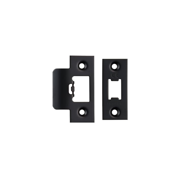 Kooples Hardware Forend Strike & Fixing Pack | Compatible with Heavy Duty Tubular Latches | Strike Plate and Fixings for Timber Doors | Durable Latch Hardware (Square, Matt Black)