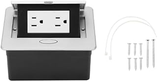 Hilitand 2 Outlets Up Floor Electrical Outlet Recessed Hidden Countertop Socket Floor Outlet Covers Box for Home Office