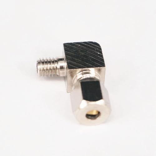 2 codos de tubo de latón M6x1 macho con conexión de compresión de 4 mm 5