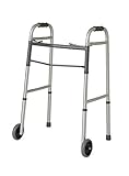 Medline Easy Care Two-Button Folding Walkers with 5' Wheels, G30757w, 1 Pound