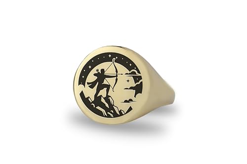 Bague Signet Archer en Or 14k : chevalière personnalisée pour homme et femme