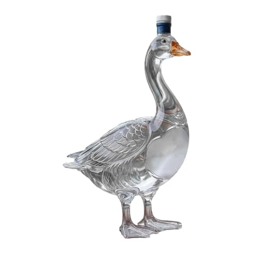 anwhriet Grey Goose Bouteille de vodka 30e anniversaire 350 ml en verre texturé givré, bouteille de vin à verser sans déversement pour décoration de bar à la maison (transparent)