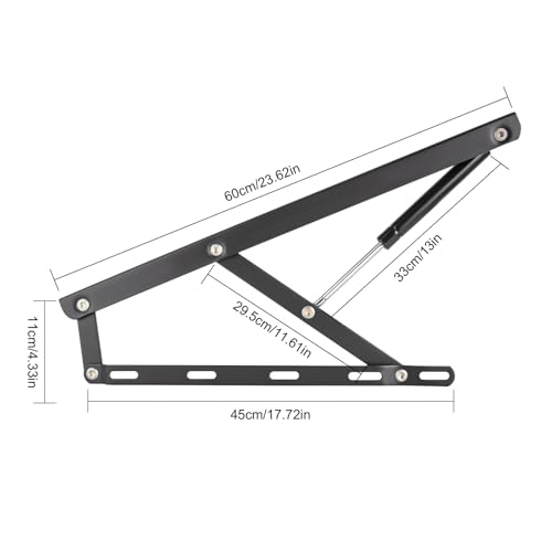 2PCs 25-40kg/55-88 lbs Load Capacity Bed Lift Mechanism, Pneumatic Gas Spring Bed Lift Heavy Duty Bed Storage Lift Gas Spring Set Gas Spring Lift Up Lifter Hardware Kit for Storage Bed Box or Sofa Bed