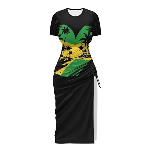 Image of Short Sleeve Dress for Women,Sexy Bodycon Dress,Plus Size Slit Dress,String Design s-4xl