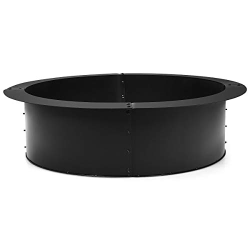Giantex Fire Ring Heavy Duty Thick Solid Steel Fire Pit Liner 36-Inch Outer/30-Inch Inner Diameter, Diy Fire Pit Rim Above Or In-Ground For Outdoor, Patio, Backyard #TOP7