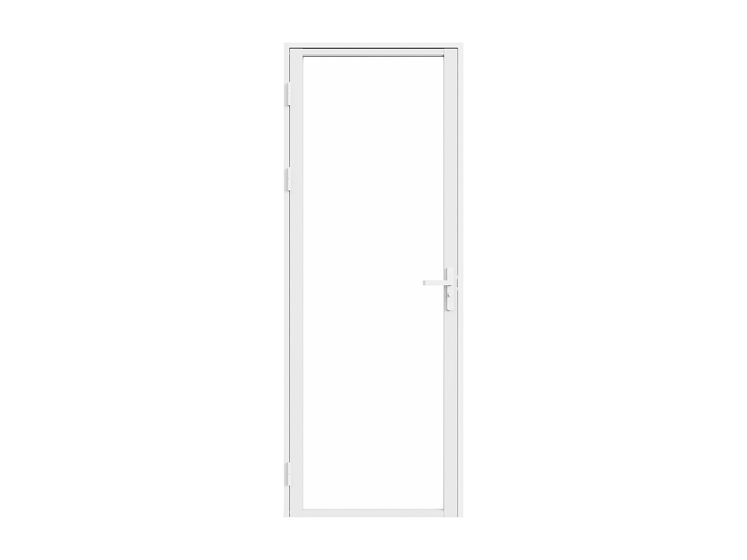 Vente-unique - Bloc porte réversible en aluminium et verre trempé - H204 x L73 cm - Blanc - LOXTON