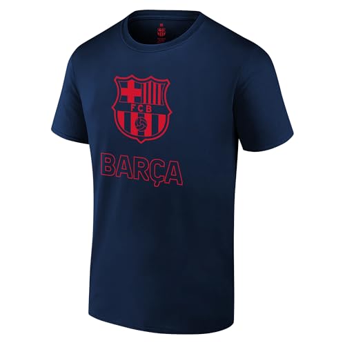Icon Sports Fcb94ct-n-l Barcelona-Camiseta de Manga Corta para Hombre, Azul Marino, L