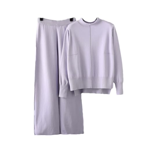 Jersey de dos piezas para mujer con pantalón de cintura elástica para otoño