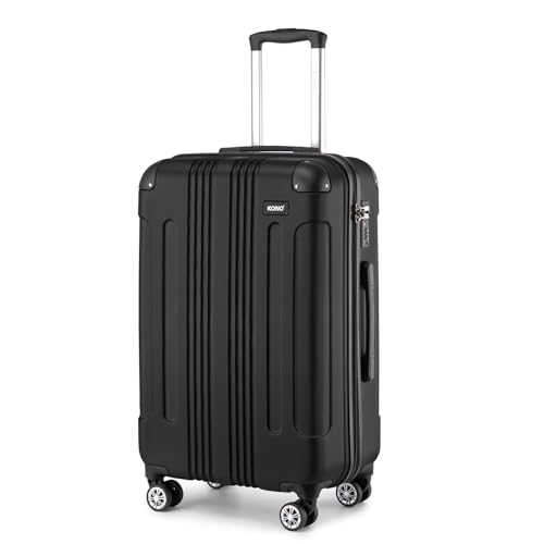 Kono Medium Suitcase 24 Inch Hard Shell Luggage ABS Lightweight Suitcase with 4 Wheels Spinner Business Trip Trolley Case Suitcase (Beige)