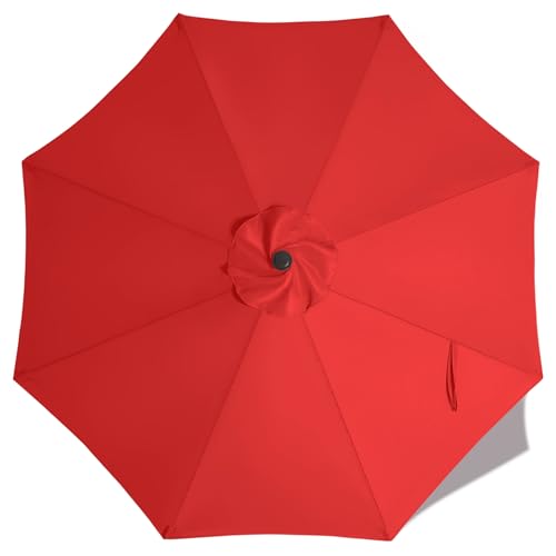 Image of ABCCANOPY 7.5ft Outdoor Umbrella Replacement Top Suit 8 Ribs (Red)