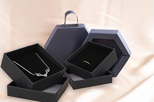 Dedoot Kraft Jewelry Boxes, Pack Of 30 Square Cardboard Jewelry Gift Box 2.8X2.8X1.2 Inch Small Necklace Ring Earring Kraft Box For Jewelry Set With Velvet Cushion, Black #TOP6