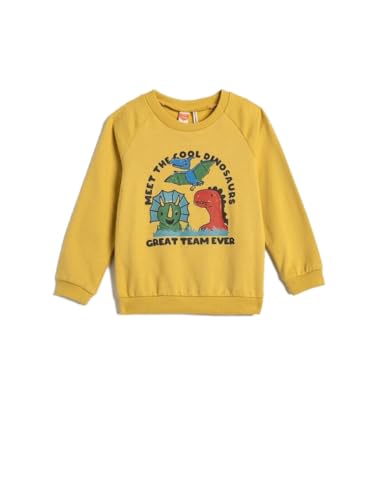 Sweatshirt Dinosaur Koton pour bébés garçons en coton avec intérieur brossé et manches longues
