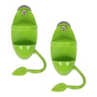 Fyfjur 2 Pcs Sepiaschale Halterung, Vogelfuttersäule Futterbehälter Mit Ständer Vogelkäfig Zubehör, Tintenfisch Knochen mit Halter, Vogelfutterspielzeug Zum Aufhängen Mit Ständer Vogelkäfig Zubehör