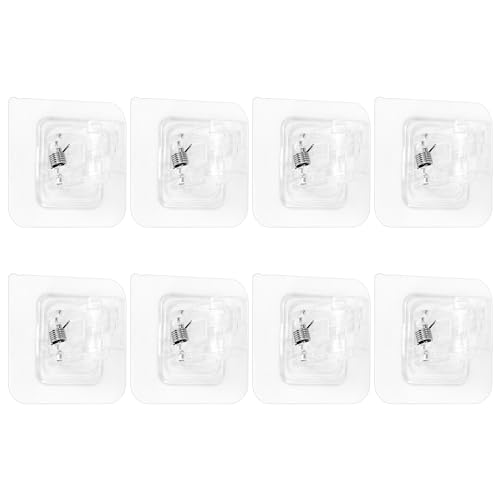 Lizusidtsy 8PCS No Drill Curtain Rod Brackets: ABS Plastic, 8 Pack, Curtain Rod Holder Hooks, Nail Free, Home Decor