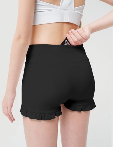 JOCMIC Girls Dance Athletic Shorts High Waisted Gymnastics Cartwheel Yoga Ruffle Shorts3
