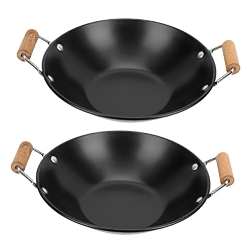 Cabilock 2 Piezas De Acero Inoxidable Plancha Sartén Tapa Para Freír Báscula Cocina Cocina Wok Báscula De Cocina Báscula De Cocina Horno Trabajo En Mariscos Hervir Olla Hotpot Olla Fondue
