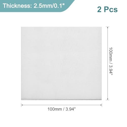 Image of uxcell 2Pcs GR2 Titanium Plate Sheet, 100x100x2.5mm Titanium Alloy Metal Sheet for Industrial Machinery Metalworking (4 inchx4 inchx0.1 inch)