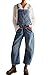 loveimgs Women Y2k Baggy Barrel Jeans Overalls Wide Leg Denim Pants Bib Overalls Jumpsuit Boyfriend Patchwork Jeans (Medium,Dark blue)