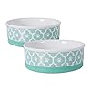 Bone Dry Lattice Collection Pet Bowl & Canister, Medium Set, 6×2″, Aqua, 2 Count