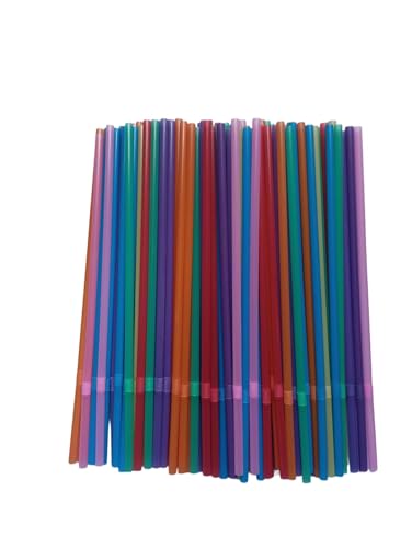 Pitillos plásticos desechables coloridos, pack 100 unidades miniatura 1