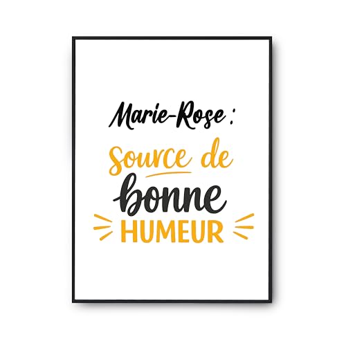 Cadeau humour affiche Marie-Rose - Poster citation anniversaire pour décoration murale