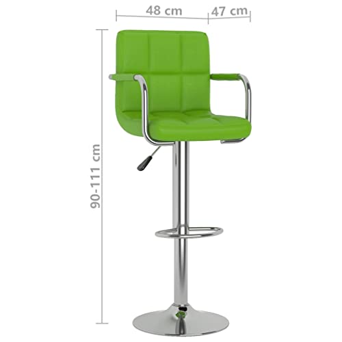Tabourets de bar en cuir synthétique réglables Mangloder vert lot de 2 - 3