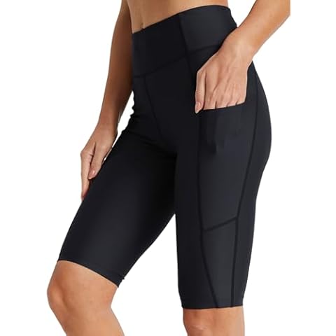 BALEAF Swim Shorts Womens Long Board Short Knee Length High Waisted Cover