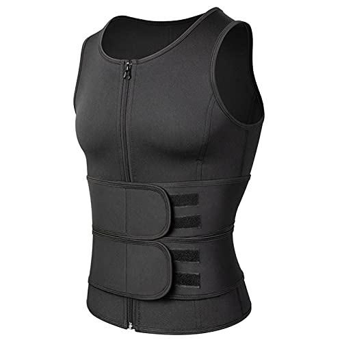 Yokbeer Traje de Sauna, Chaleco de Sauna para Hombres, Entrenador de Cintura Sudor de Sauna de Neopreno, Traje Camisa Adelgazante Entrenamiento Camiseta sin Mangas Body Shaper Fitness Cover