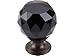 Black Crystal Knob with Oil Rubbed Bronze Base