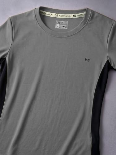 Image of White Moon Gym Tshirt for Women Workout Dry Fit t Shirt Sports Tshirt | Gym Tops for Woman | Lightweight Round Neck Breathable Half Sleeve Activewear Running Yoga Tops for Woman