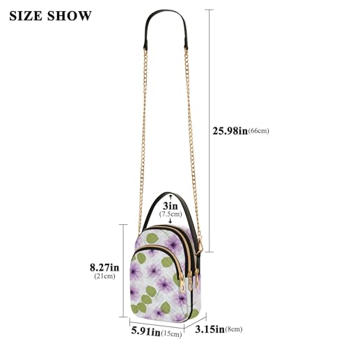 Shoulder Handbags for Women Quilted Phone Handbag Small Chain Purse Cute Animal Designer Satchel Crossbody Bag Floral Purple Flowers Beige Green3