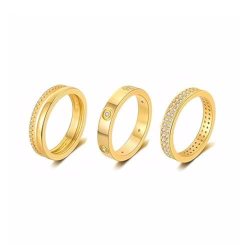 XFSRG Anillos Mujer Elegantes de Acero Inoxidable Anillos Dorados Modernos para Todas las Ocasiones