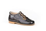  Zapatos Inglesitos Charol para Niños Todo Piel Mod.1506. Calzado Infantil Made in Spain, Garantia de Calidad. (25, Azul Marino)