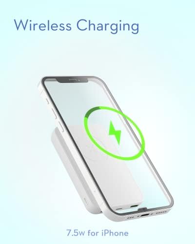 LL TRADER 001 Magnetic Wireless Power Bank 10000mAh Portable Charger Battery Pack Compatible with MagSafe for iPhone 12 / iPhone 13 / iPhone 14 Series (White)
