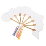 FRCOLOR 16 Pièces Ventails à Peindre pour Garçon Fille Éventails Blancs Miniatures Portables Ventails DIY pour Projets Art Calligraphie et Décoration de Mariage