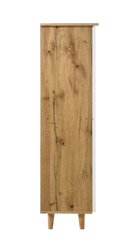Image of DeckUp Noordin 4-Door Engineered Wood Shoe Rack (Wotan Oak & White, Matte Finish)
