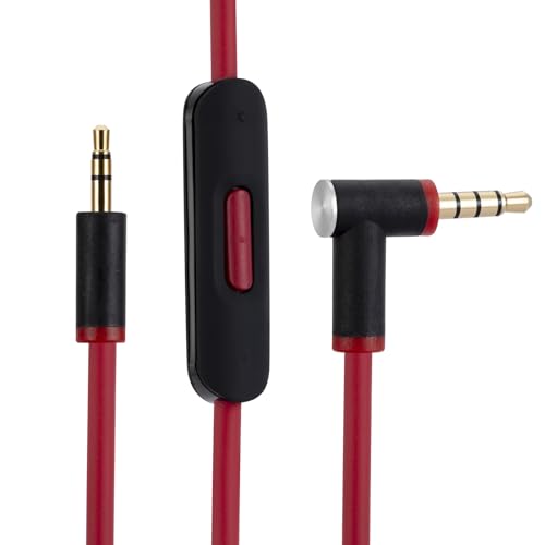 Solo 2 3 HD Replacement Headphone Audio Cable, Compatible with Beats by Dr. Dre Headphones Beats Solo Studio Detox Detox Pro Headphones 3.5mm Male to Male Audio Cable, Volume Control Remote-Talk 1.4M