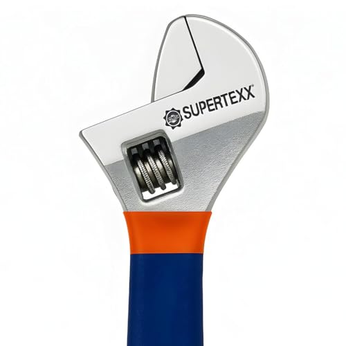 Image of Adjustable Spanner with Rubber Grip | Chrome Drop-Forged Steel, Anti-Rust Chrome Finish | Heavy-Duty Adjustable Wrench for Plumbing, Automotive, Bike & Home Use (8 inch / 10 inch / 12 inch) (8 inch)
