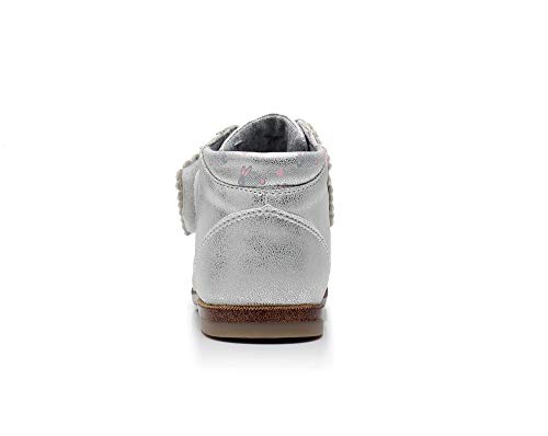 Ahannie Kids Girls Hook and Loop Ankle Boot Toddler High Top Casual Sneakers4