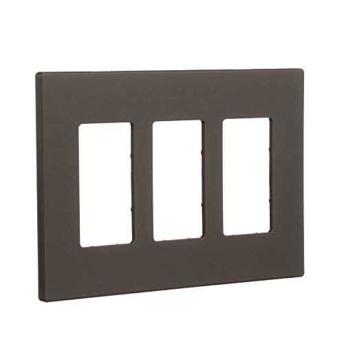 Image of Eaton PJS263RB-SP-L Designer 3-Gang Screwless Wallplate, Oil Rubbed Bronzeoil Rubbed Bronze