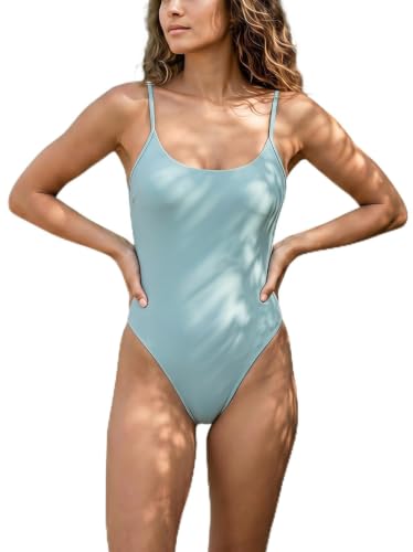 Image of Women's Sexy One Piece Bathing Suit Swimsuit High Cut Leg Cheeky Coverage, Adjustable Thin Strap