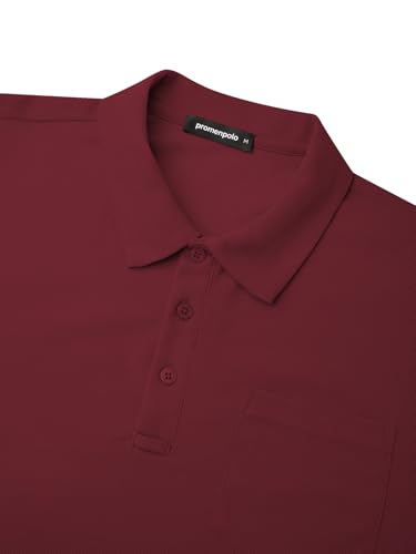 Men's Classic Long Sleeve Polo Shirts Casual Lightweight Solid Golf Shirts with Pocket3