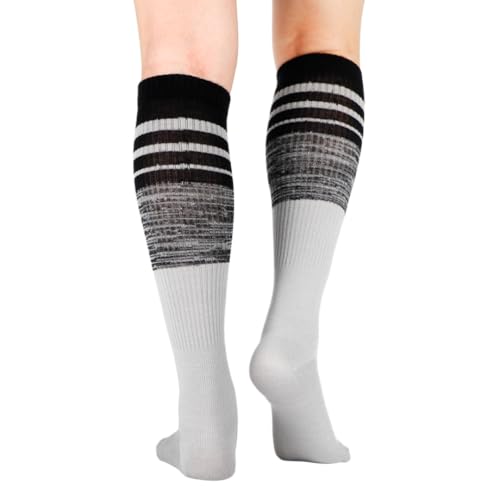 Image of ja vie JAVIE 73% Merino Wool Stripe Sport Compression Socks Ultra Soft Knee High Seamless Toe for Women & Men (15-20mmHg)